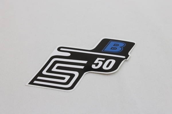 Aufkleber "S50N" für Seitendeckel - blau