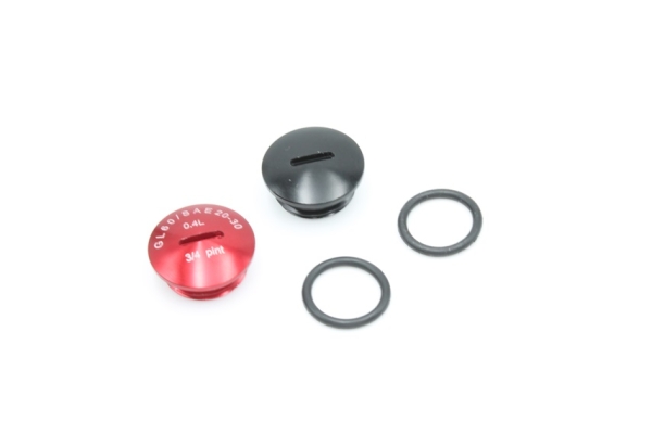 Set: Verschlußschrauben Alu - rot/schwarz eloxiert - für Getriebedeckel